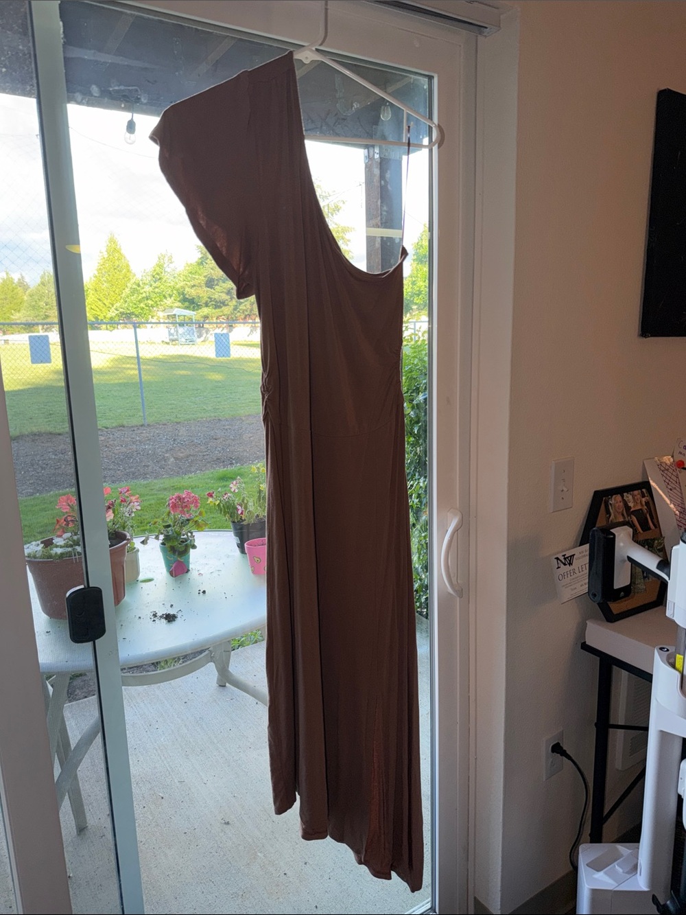Old Navy Dusty Brown/Taupe One Shouldered Dress